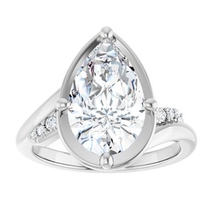 Sterling Silver 13x8 mm Pear Ring Mounting – image 5