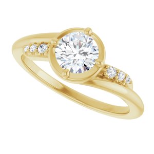 14K Yellow Gold 5.5 mm Round Ring Mounting – image 8