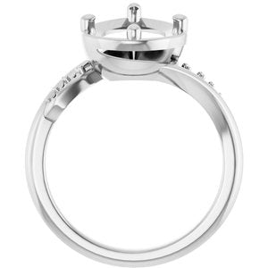 18K White Gold 13x8 mm Pear Ring Mounting – image 4