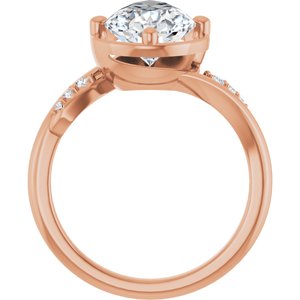 14K Rose Gold 13x8 mm Pear Ring Mounting – image 3