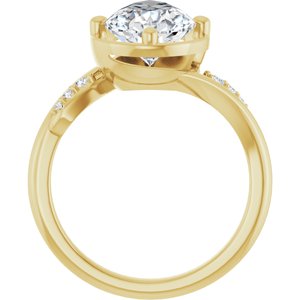 18K Yellow Gold 13x8 mm Pear Ring Mounting – image 3