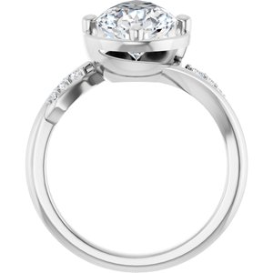Continuum Sterling Silver 13x8 mm Pear Ring Mounting – image 3