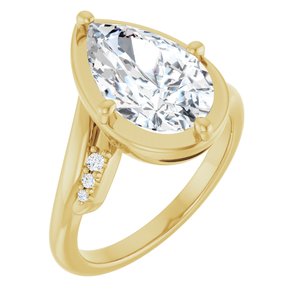 10K Yellow Gold 13x8 mm Pear Ring Mounting