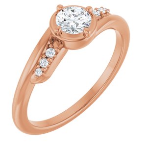 14K Rose Gold 4.4 mm Round Ring Mounting