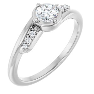 10K White Gold 4.4 mm Round Ring Mounting
