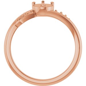10K Rose Gold 4.4 mm Round Ring Mounting – image 4