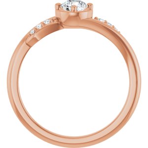 18K Rose Gold 4.4 mm Round Ring Mounting – image 3