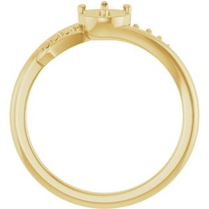 14K Yellow Gold 4.4 mm Round Ring Mounting – image 4