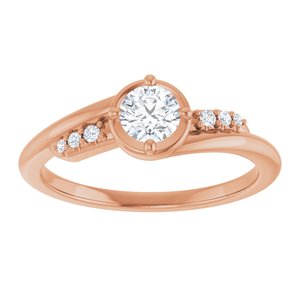 14K Rose Gold 4.4 mm Round Ring Mounting – image 5