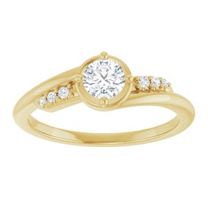 18K Yellow Gold 4.4 mm Round Ring Mounting – image 5