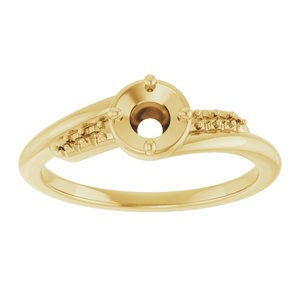 18K Yellow Gold 4.4 mm Round Ring Mounting – image 6