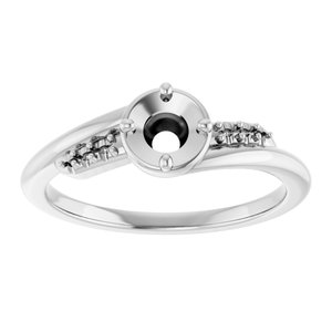 Sterling Silver 4.4 mm Round Ring Mounting – image 6