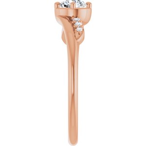 10K Rose Gold 4.4 mm Round Ring Mounting – image 7