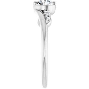 14K X1 White Gold 4.4 mm Round Ring Mounting – image 7