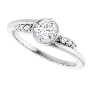 Continuum Sterling Silver 4.4 mm Round Ring Mounting – image 8