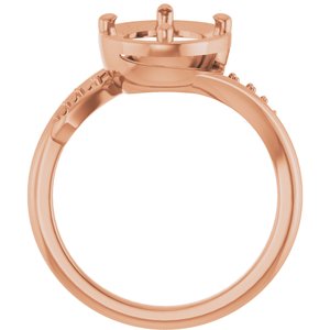 10K Rose Gold 10x8 mm Oval Ring Mounting – image 4