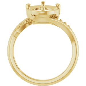 18K Yellow Gold 10x8 mm Oval Ring Mounting – image 4