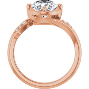 18K Rose Gold 10x8 mm Oval Ring Mounting – image 3