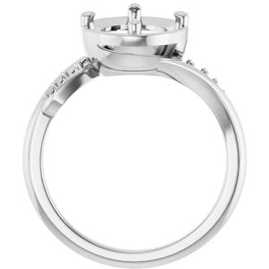 14K White Gold 10x8 mm Oval Ring Mounting – image 4