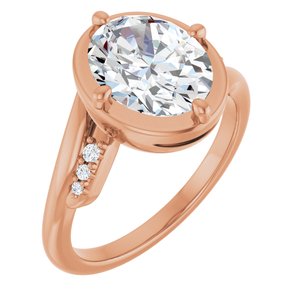 18K Rose Gold 10x8 mm Oval Ring Mounting