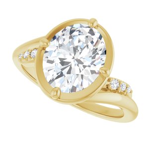 18K Yellow Gold 10x8 mm Oval Ring Mounting – image 8