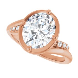 18K Rose Gold 10x8 mm Oval Ring Mounting – image 8