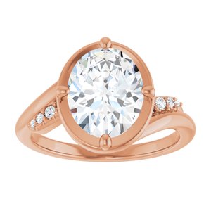 10K Rose Gold 10x8 mm Oval Ring Mounting – image 5