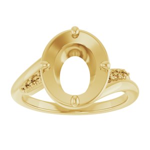 18K Yellow Gold 10x8 mm Oval Ring Mounting – image 6