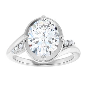 14K White Gold 10x8 mm Oval Ring Mounting – image 5