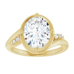 18K Yellow Gold 10x8 mm Oval Ring Mounting – image 5