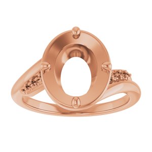 10K Rose Gold 10x8 mm Oval Ring Mounting – image 6