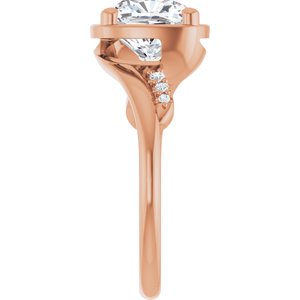 10K Rose Gold 8x8 mm Cushion Ring Mounting – image 7
