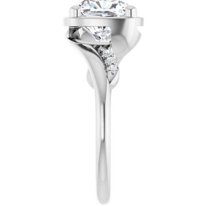 14K White Gold 8x8 mm Cushion Ring Mounting – image 7