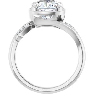 Continuum Sterling Silver 8x8 mm Cushion Ring Mounting – image 3