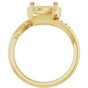 10K Yellow Gold 8x8 mm Cushion Ring Mounting – image 4