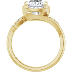 10K Yellow Gold 8x8 mm Cushion Ring Mounting – image 3