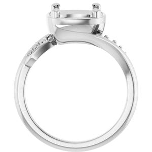 14K White Gold 8x8 mm Cushion Ring Mounting – image 4