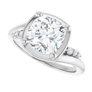 Platinum 8x8 mm Cushion Ring Mounting – image 8