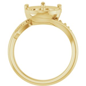 14K Yellow Gold 9 mm Round Ring Mounting – image 4