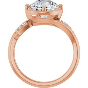 18K Rose Gold 9 mm Round Ring Mounting – image 3