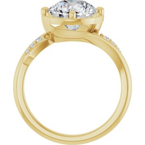 10K Yellow Gold 9 mm Round Ring Mounting – image 3