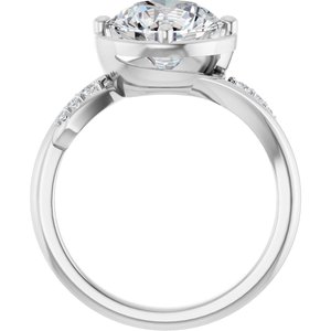 18K White Gold 9 mm Round Ring Mounting – image 3
