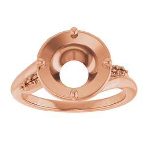 10K Rose Gold 9 mm Round Ring Mounting – image 6