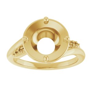 10K Yellow Gold 9 mm Round Ring Mounting – image 6