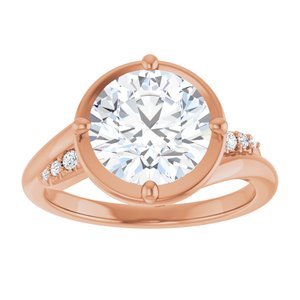 10K Rose Gold 9 mm Round Ring Mounting – image 5