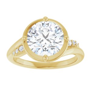 10K Yellow Gold 9 mm Round Ring Mounting – image 5
