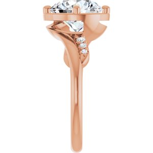 10K Rose Gold 9 mm Round Ring Mounting – image 7