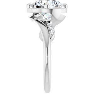 14K X1 White Gold 9 mm Round Ring Mounting – image 7
