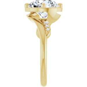 18K Yellow Gold 9 mm Round Ring Mounting – image 7