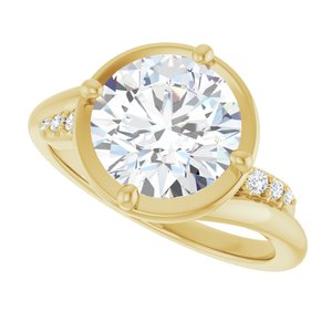 18K Yellow Gold 9 mm Round Ring Mounting – image 8